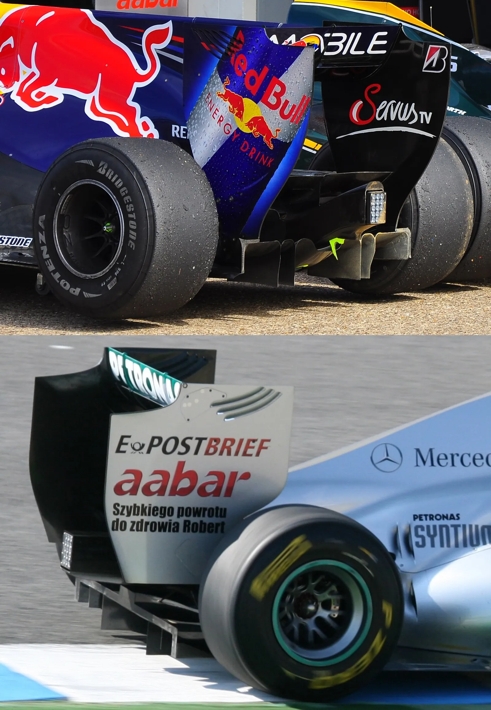 Vista posteriore di monoposto di Formula 1