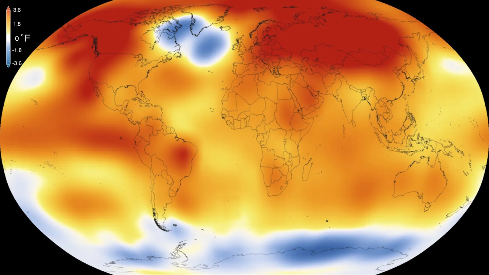 Una mappa NASA delle anomalie di temperatura globale