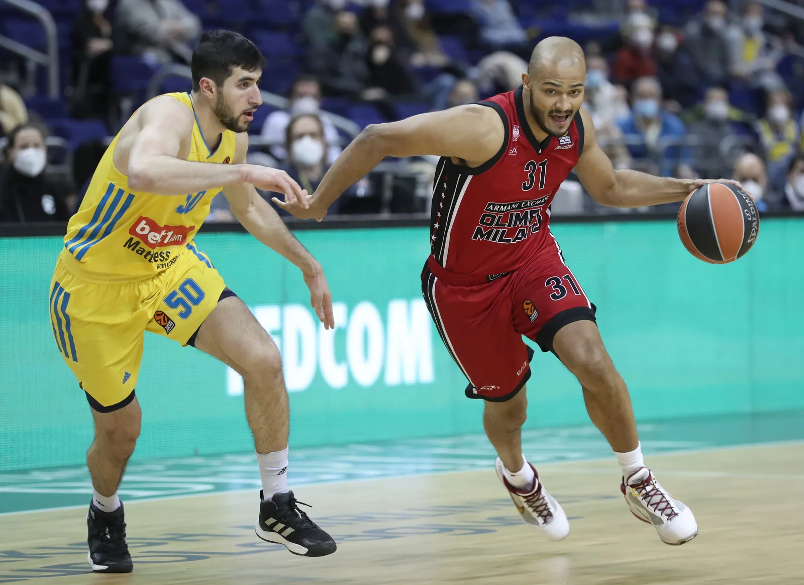 Una partita di EuroLega della Pallacanestro Olimpia Milano (immagine d'archivio)
