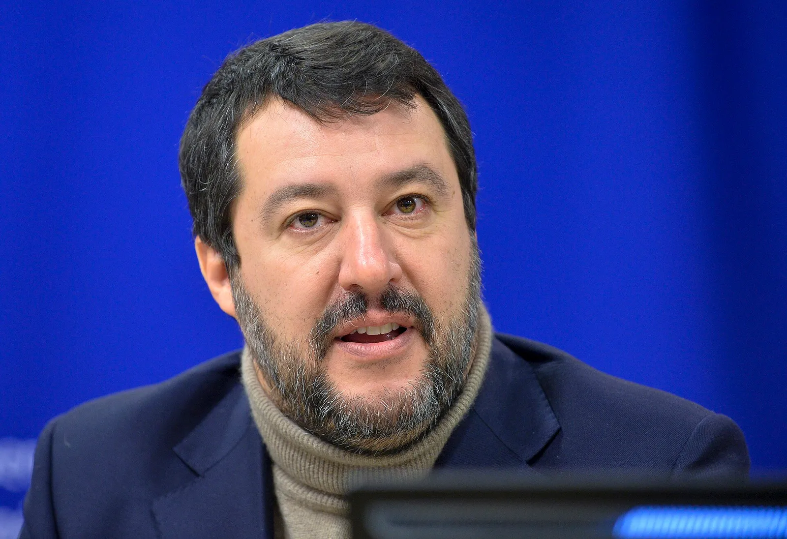 Matteo Salvini durante una conferenza stampa