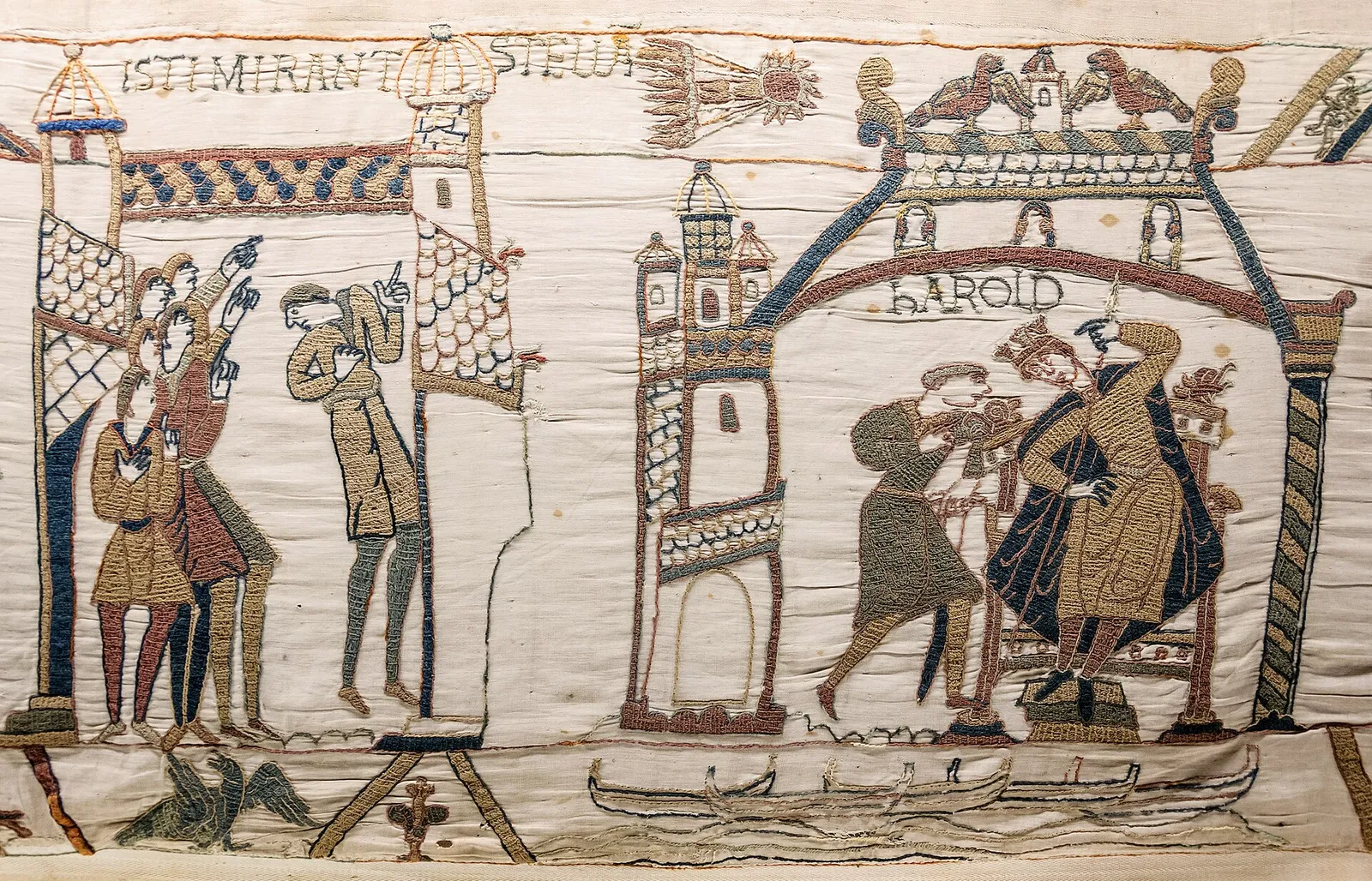 Un dettaglio dell'Arazzo di Bayeux con la cometa