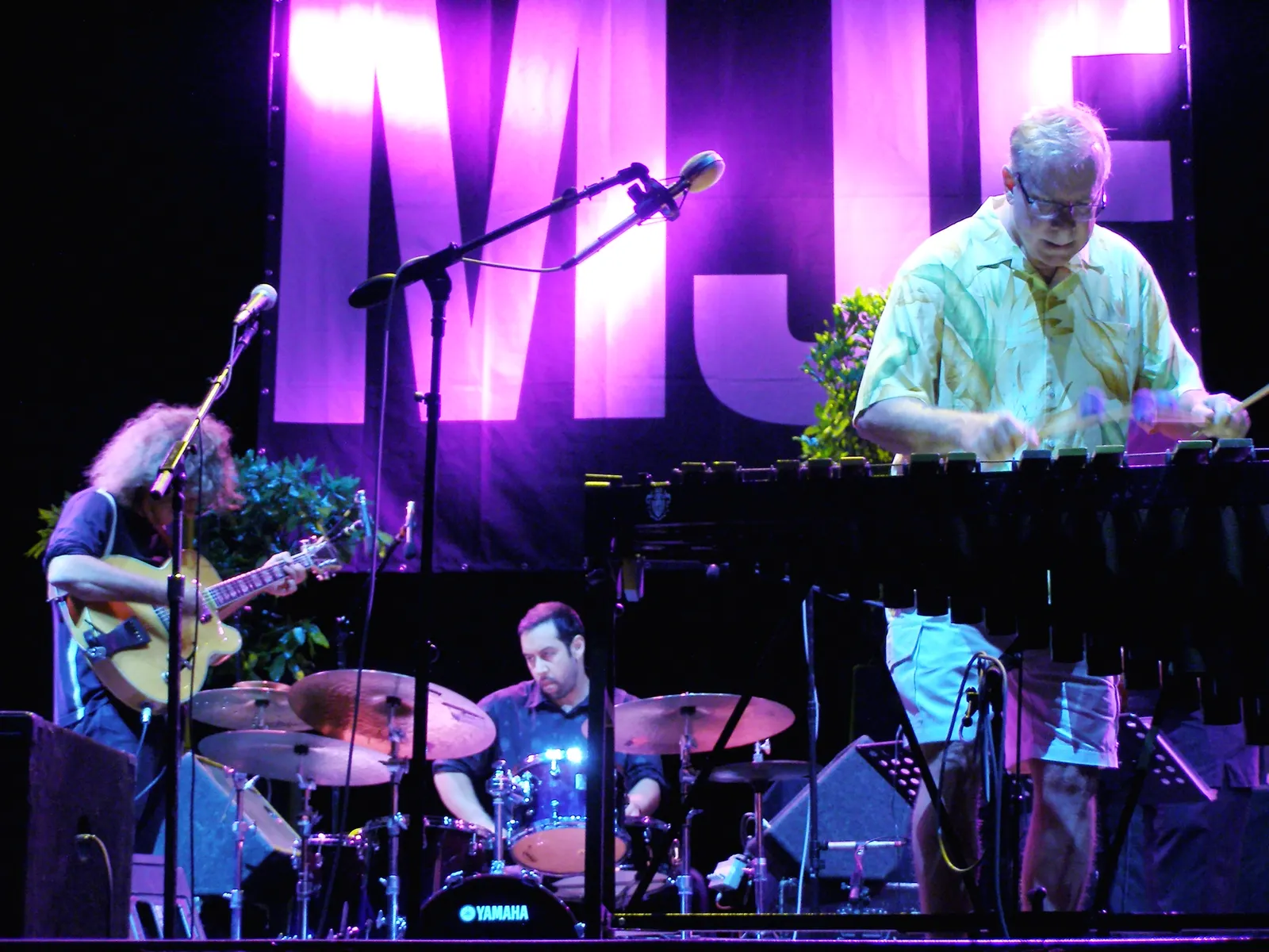 Pat Metheny sul palco con la chitarra