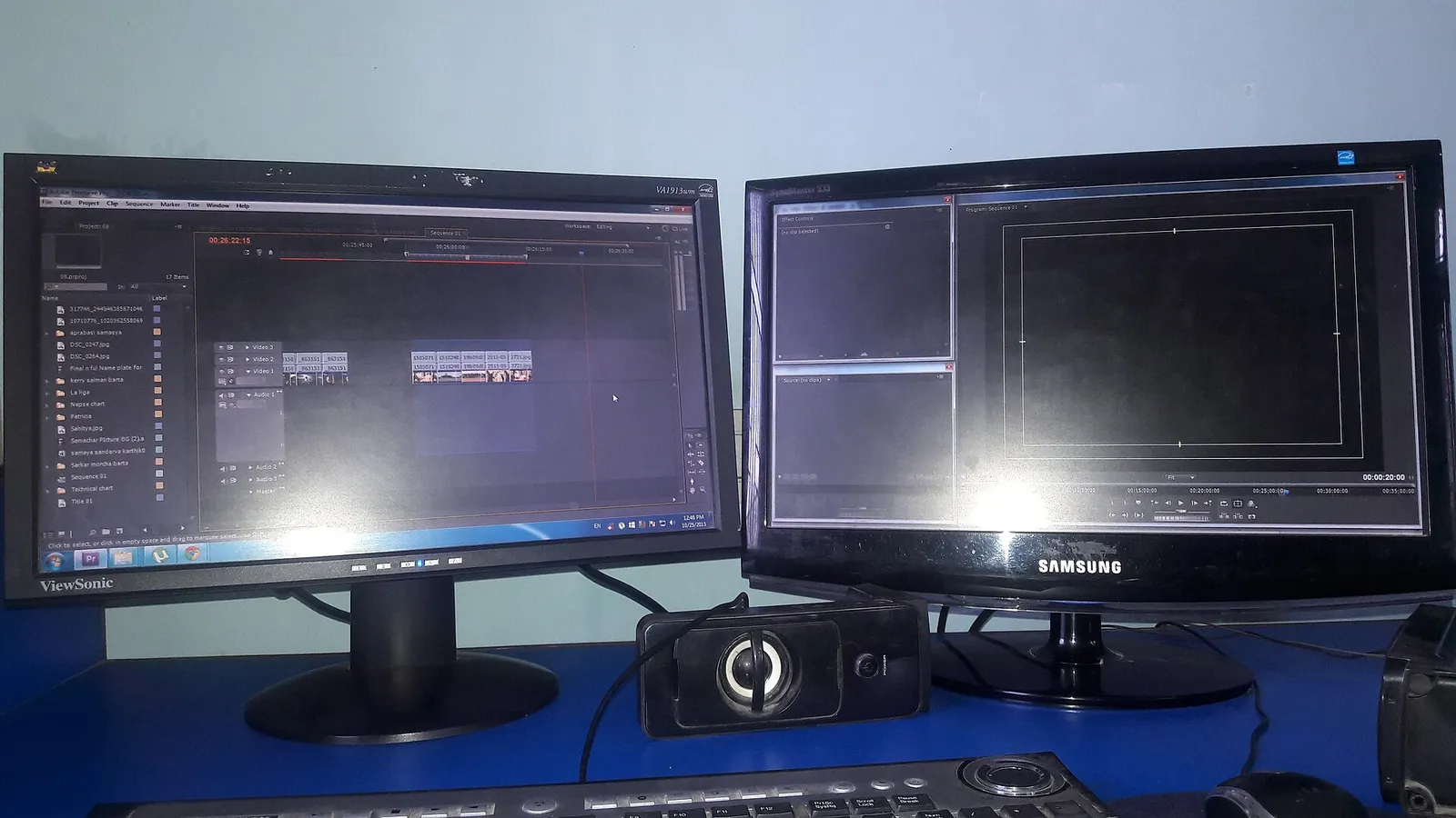 L'interfaccia di un software di montaggio Adobe Premiere Pro